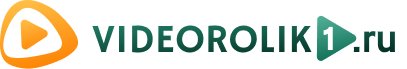 Логотип компании по видеомонтажу Videorolik1.ru в зелёном цвете